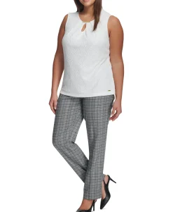 Women's Plus Lace Keyhole Top