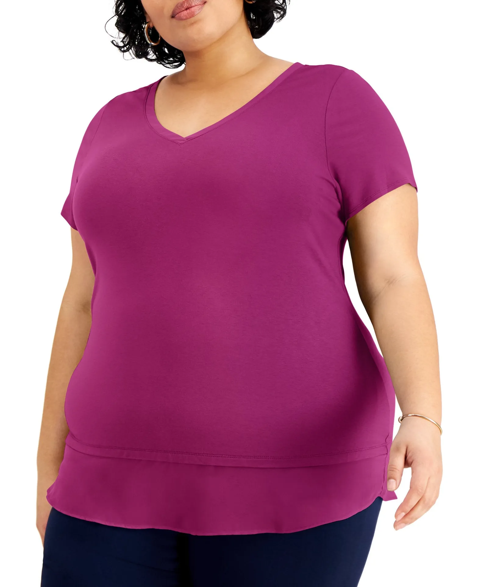 Women's Plus Layered-Hem Top