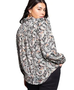 Women's Plus Paisley-Print Shirt