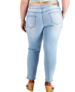 Women's Plus Petite Trendy High-Rise Destructed Skinny Jeans