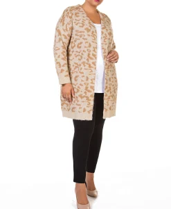 Women's Plus Printed Open-Front Cardigan Sweater