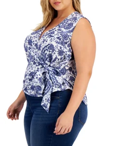 Women's Plus Printed Wrap Tank