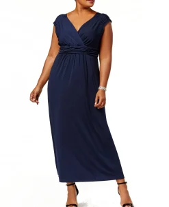Women's Plus Ruched Empire Maxi Dress