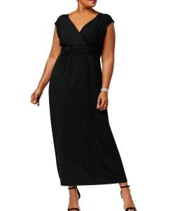 Women's Plus Ruched Empire Maxi Dress