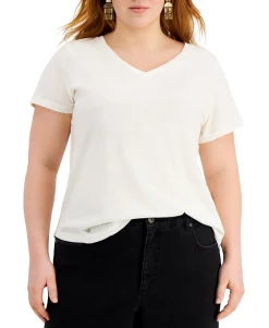 Women's Plus Solid Burnout T-Shirt