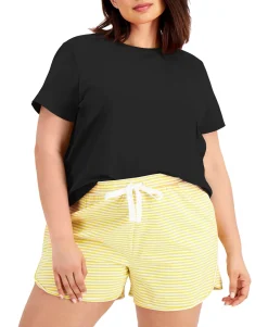 Women's Plus Solid Shrunken Top