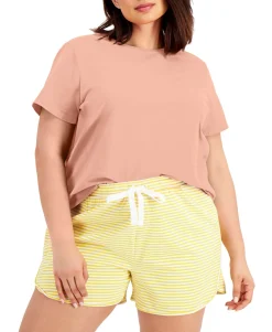 Women's Plus Solid Shrunken Top