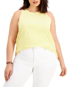Women's Plus Striped Cutaway Tank Top