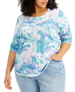 Women's Plus Tie-Dyed Top
