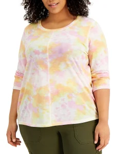 Women's Plus Tie-Dyed Top