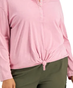 Women's Plus Tie-Hem Henley