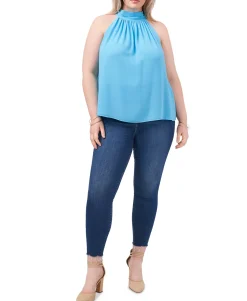 Women's Plus Tie-Neck Top