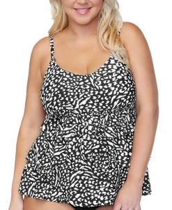 Women's Plus Tiered Underwire Tankini Top