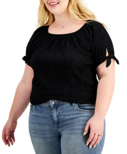 Women's Plus Tie-Sleeve Top