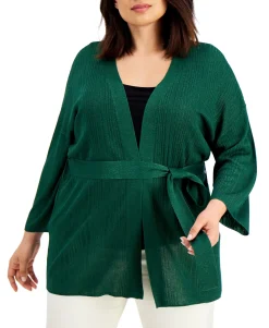 Women's Plus Tie-Waist Cardigan