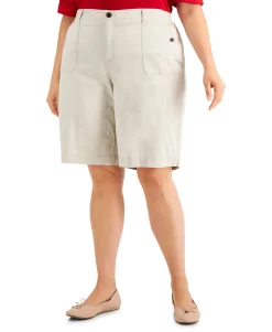 Women's Plus Top-Stitched Shorts