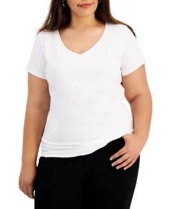 Women's Plus Trendy Fitted V-Neck T-Shirt