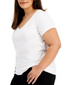 Women's Plus Trendy Fitted V-Neck T-Shirt
