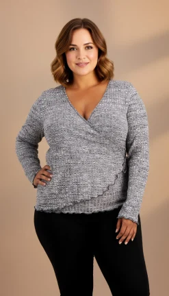 Women's Plus Trendy Hacci Wrap Sweater