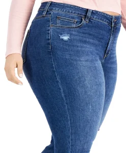 Women's Plus Trendy Ripped Girlfriend Jeans