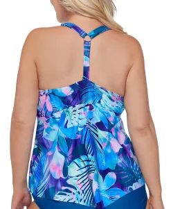 Women's Plus Trendy Vieques Trinadad Printed Tankini Top