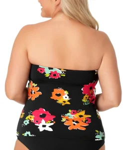 Women's Plus Twist Front Bandeau Tankini Top