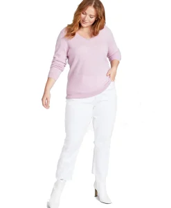 Women's Plus V-Neck Cashmere Sweater