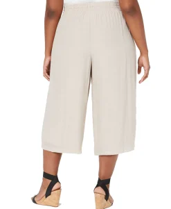 Women's Plus Wide-Leg Capri Pants