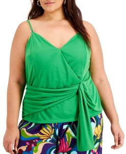 Women's Plus Wrap-Front Tank Top