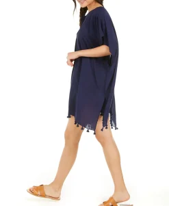 Women's Pom Pom Caftan Swim Cover-Up
