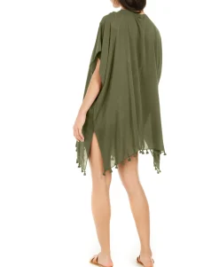Women's Pom Pom Caftan Swim Cover-Up