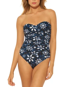 Women's Printed Bandeau One-Piece Swimsuit