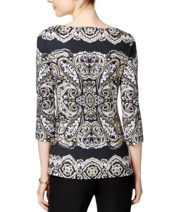 Women's Printed Boat-Neck Top