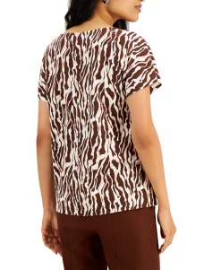 Women's Printed Boat-Neck T-Shirt