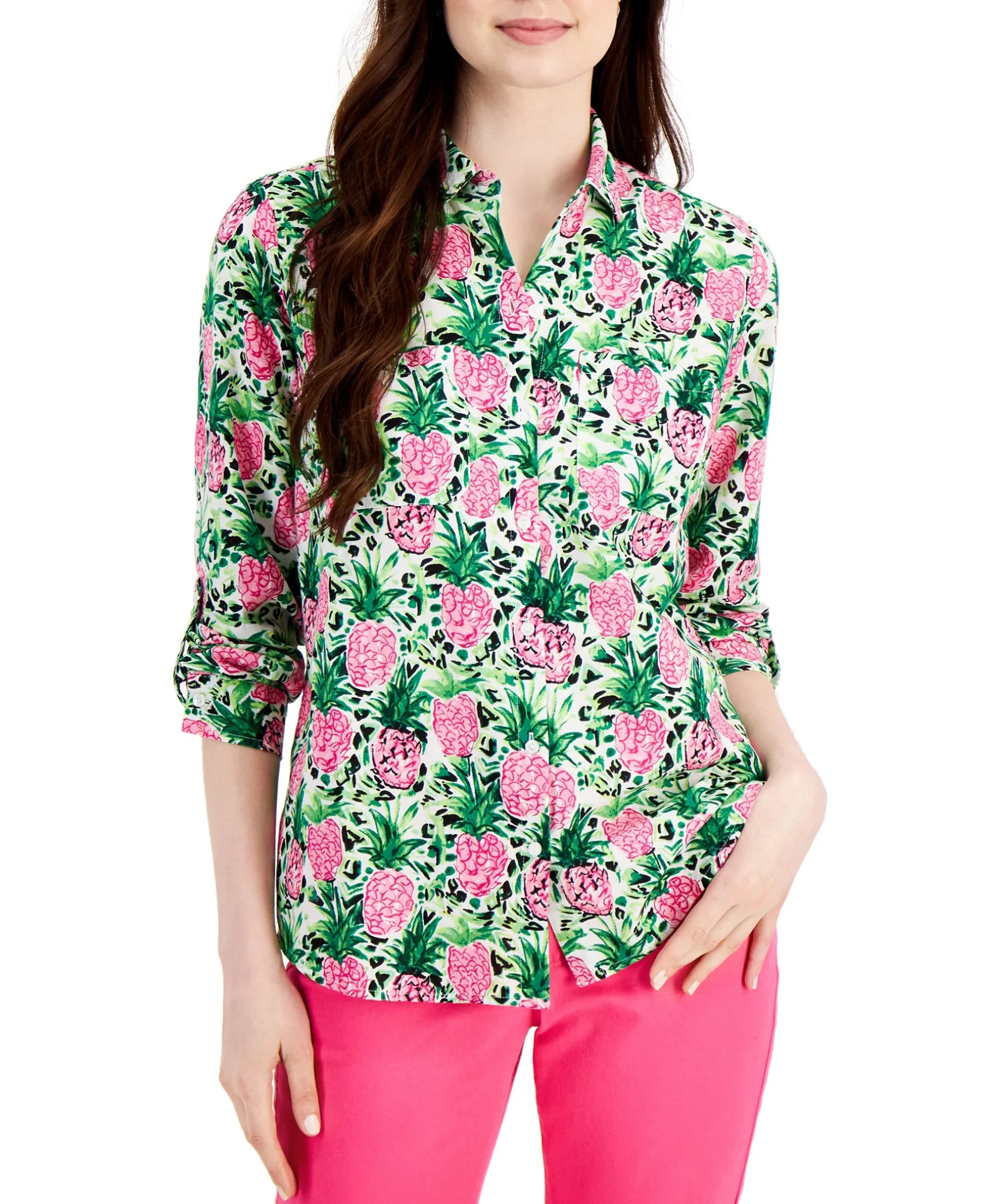 Women's Printed Button-Up Shirt