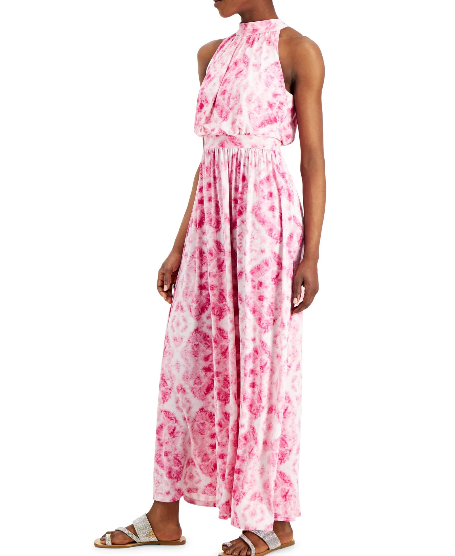 Women's Printed Halter-Neck Maxi Dress
