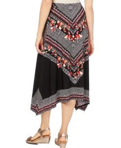 Women's Printed Handkerchief-Hem Skirt
