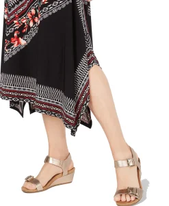 Women's Printed Handkerchief-Hem Skirt