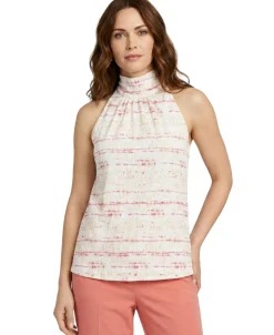 Women's Printed Mock Neck Halter Top