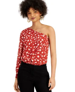 Women's Printed One-Shoulder Bodysuit