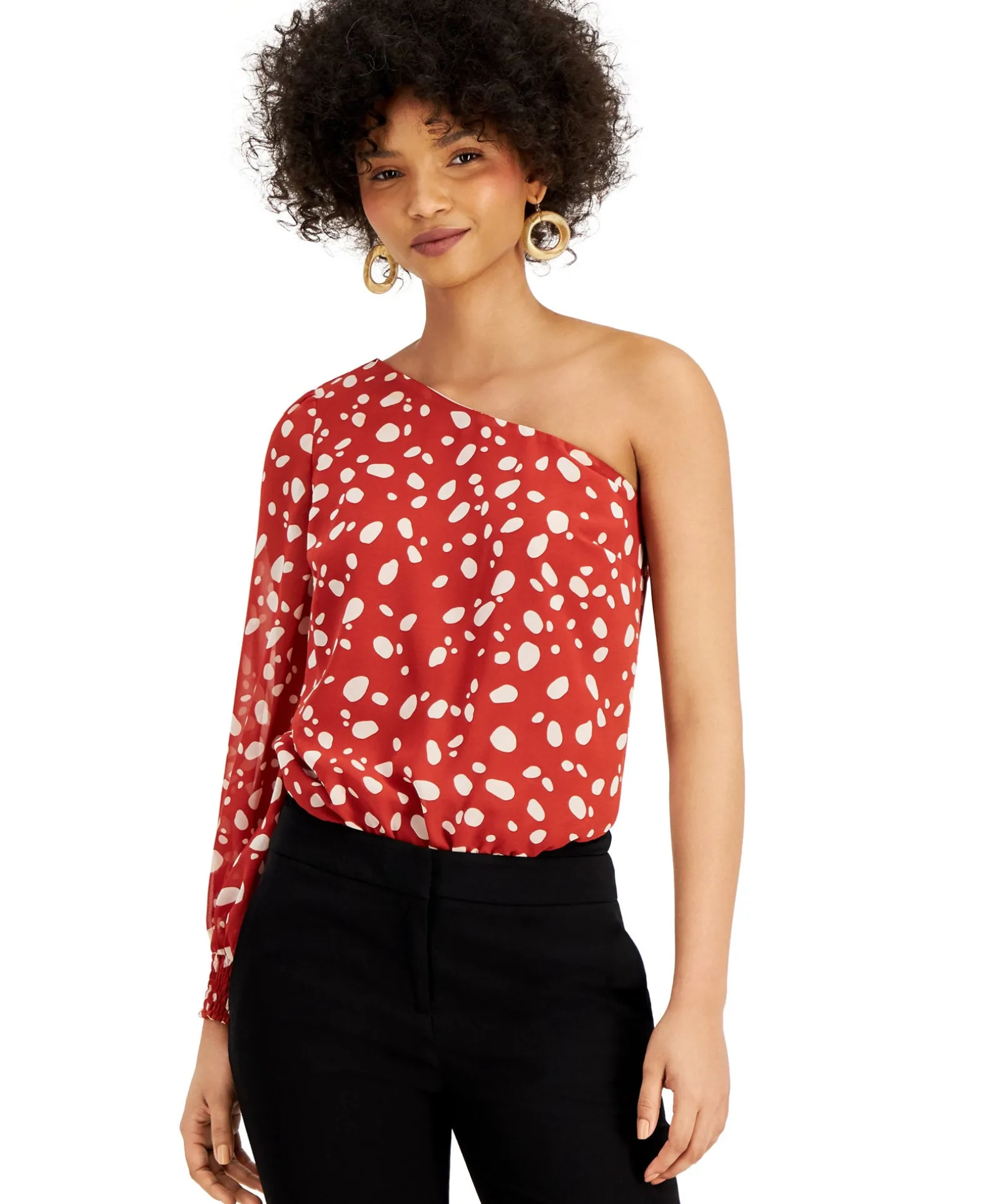 Women's Printed One-Shoulder Bodysuit