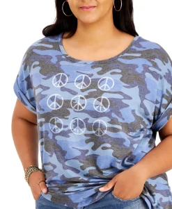 Women's Printed Peace Sign T-Shirt
