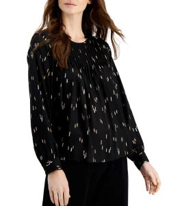 Women's Printed Pleated Top