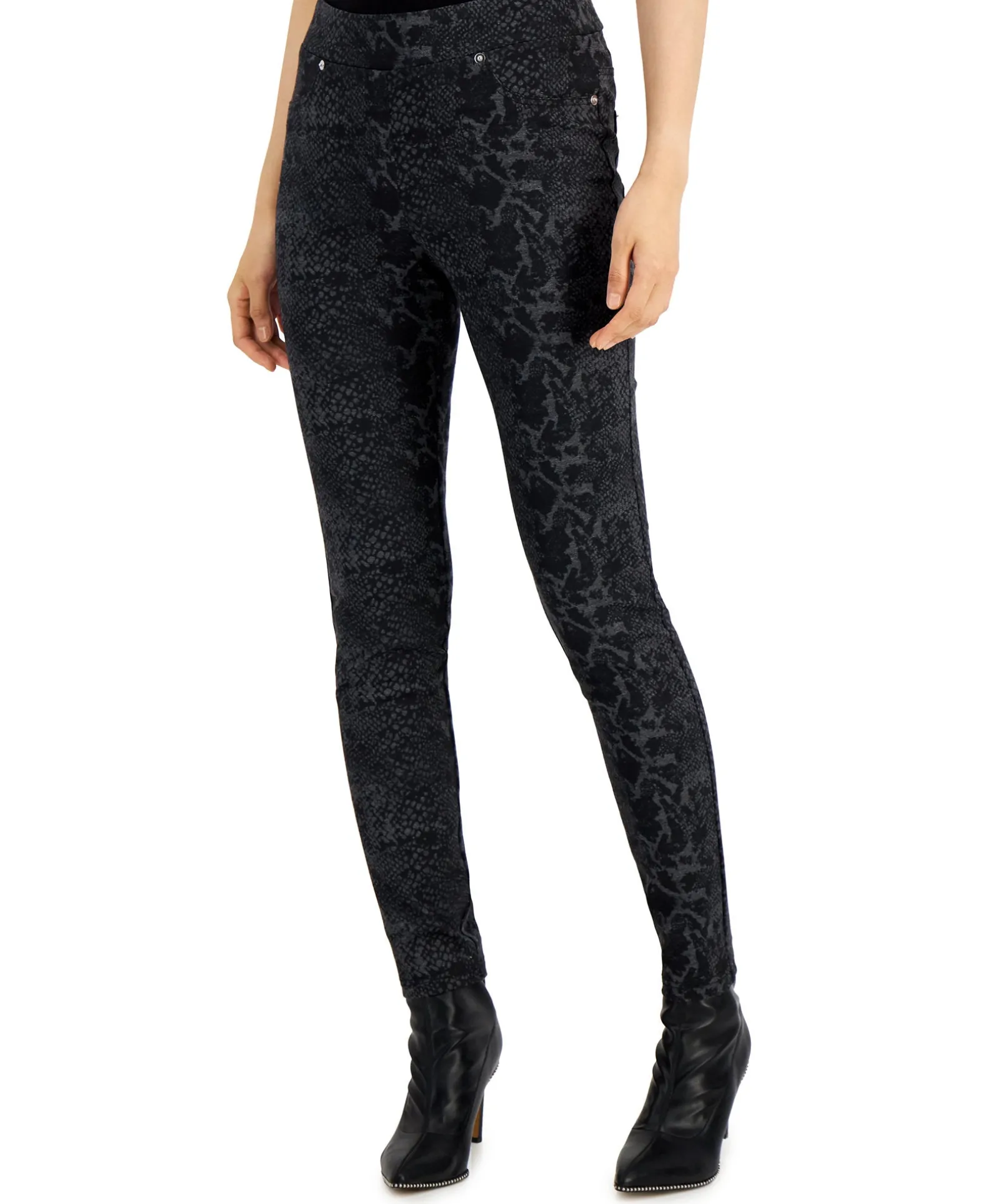 Women's Printed Pull-On Ponté-Knit Pants