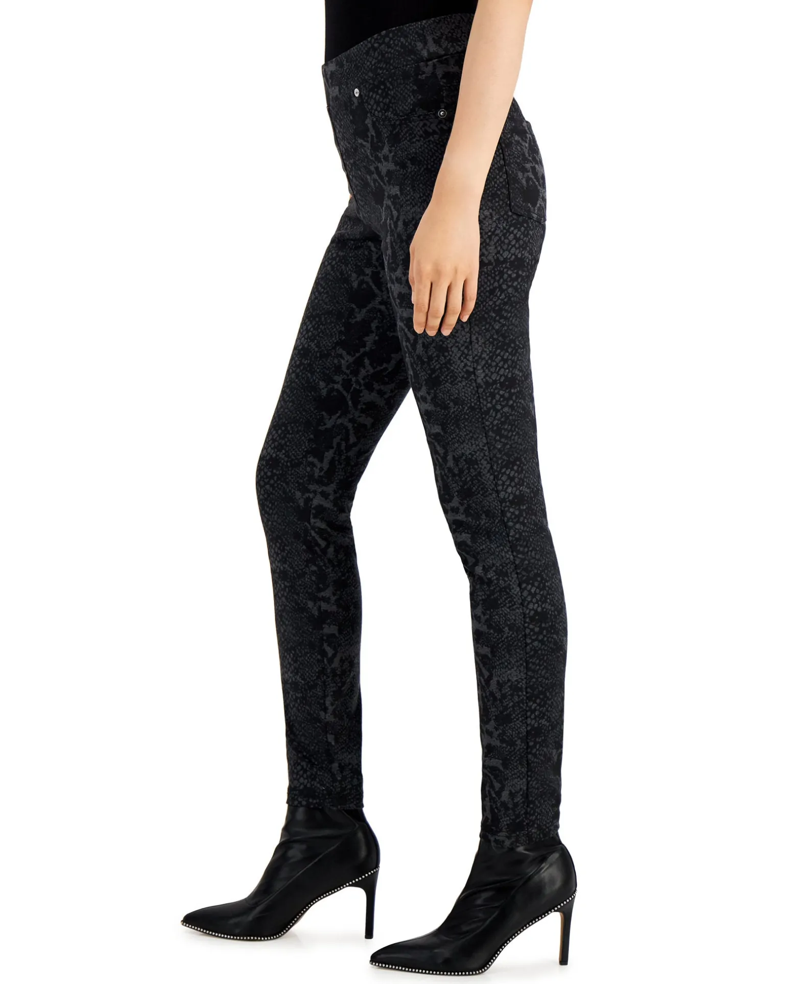 Women's Printed Pull-On Ponté-Knit Pants
