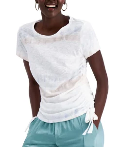 Women's Printed Ruched-Side Top