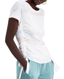 Women's Printed Ruched-Side Top