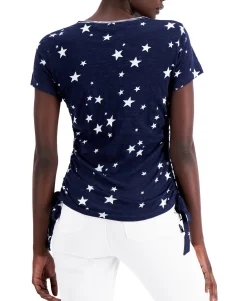 Women's Printed Ruched-Side Top