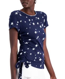 Women's Printed Ruched-Side Top