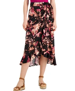 Women's Printed Ruffled Wrap Skirt